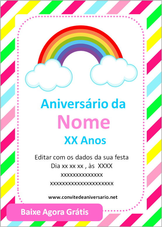 ▷ Fazer convite Infantil personalizado grátis para você editar e