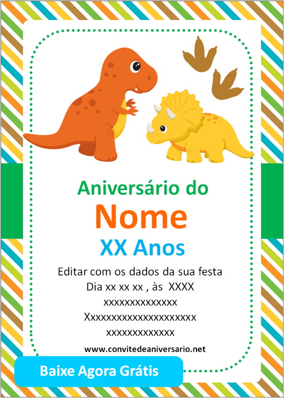 Convite Digital Dinossauros