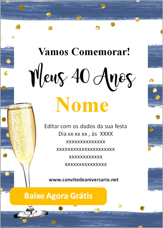 Convite de repente 40 - Edite grátis com nosso editor online