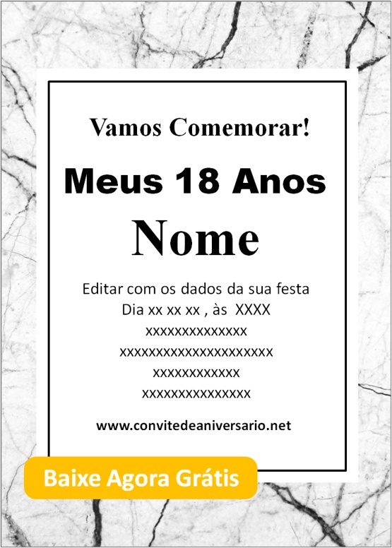 convite de aniversário para editar