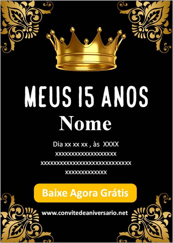 Convite Para Festa De 15 Anos menino