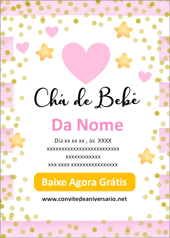 Convite Chá De Bebê Menina