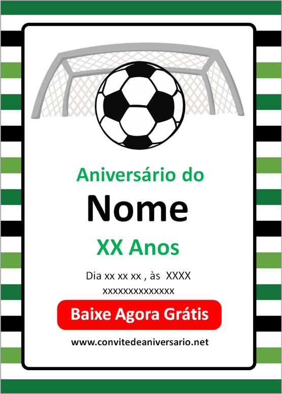 Convite de aniversário Palmeiras para preencher, baixe grátis