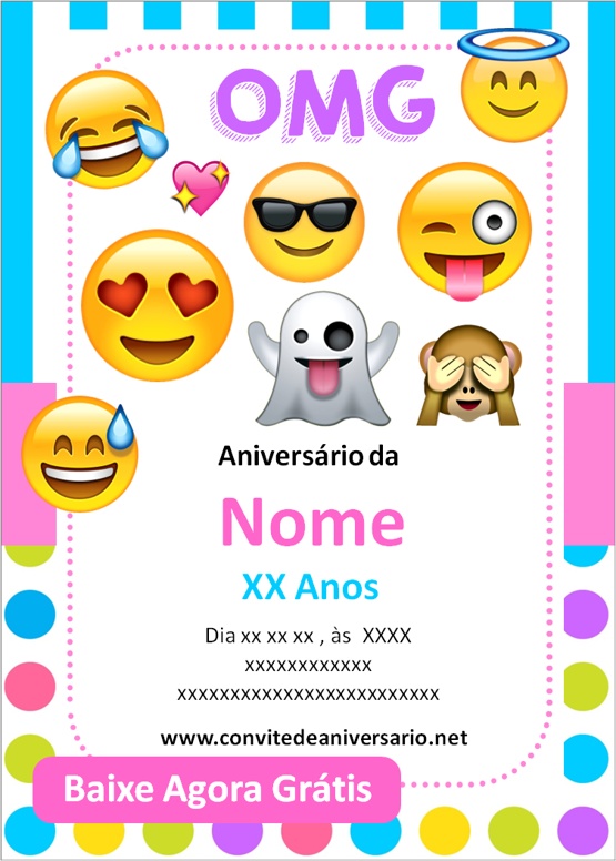 convite festa emoji