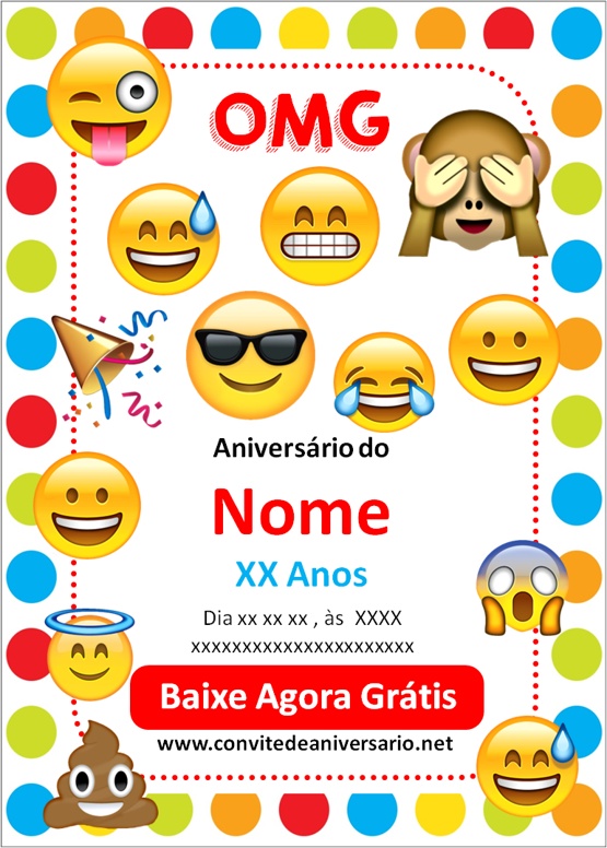 Convite Emoji Menino