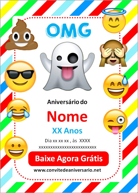 Convites de Aniversario Emoji