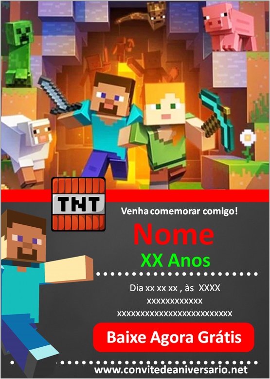 Convite Minecraft