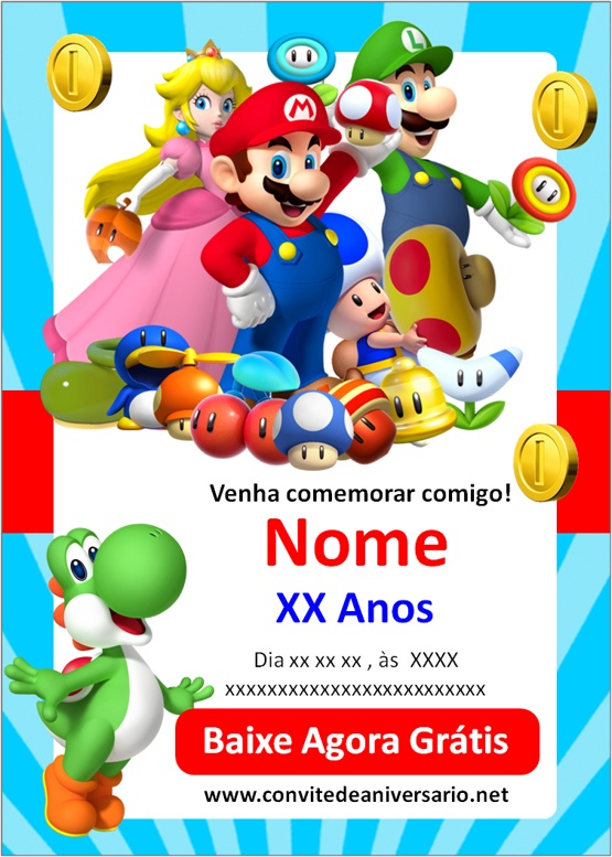 Convite Super Mario Bros