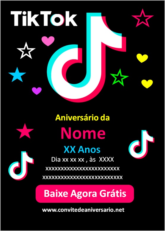 convite tiktok aniversário