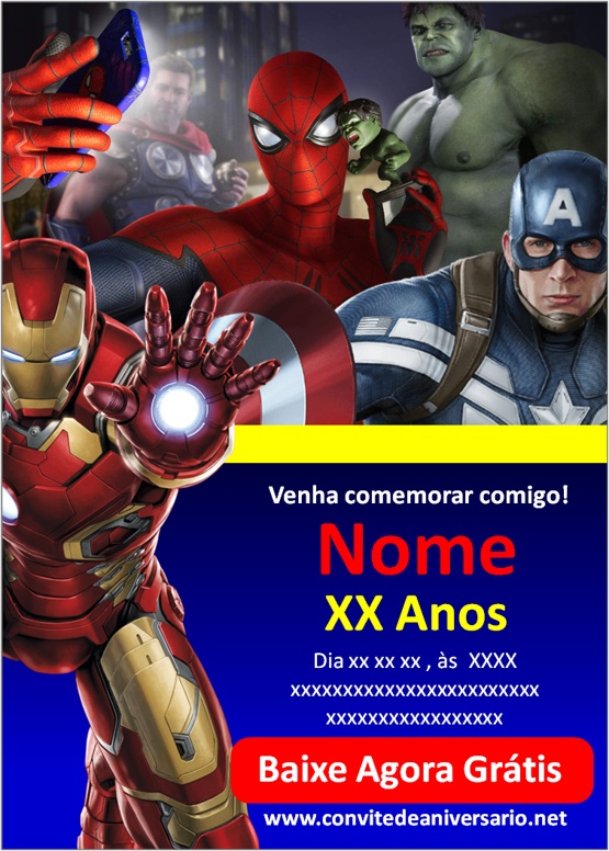 Criar convite de Super Thor Vermelho online grátis