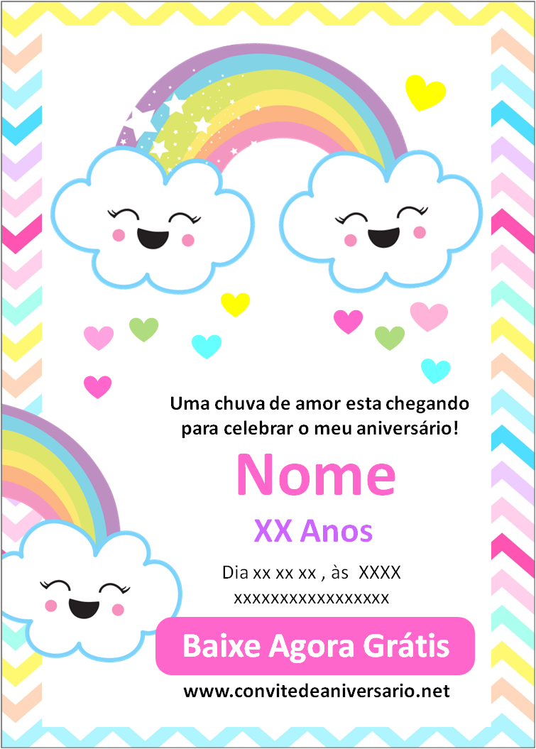 Convite chuva de amor Menina