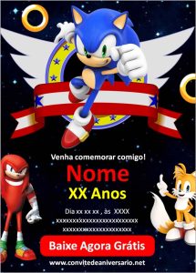 Convite Festa Sonic