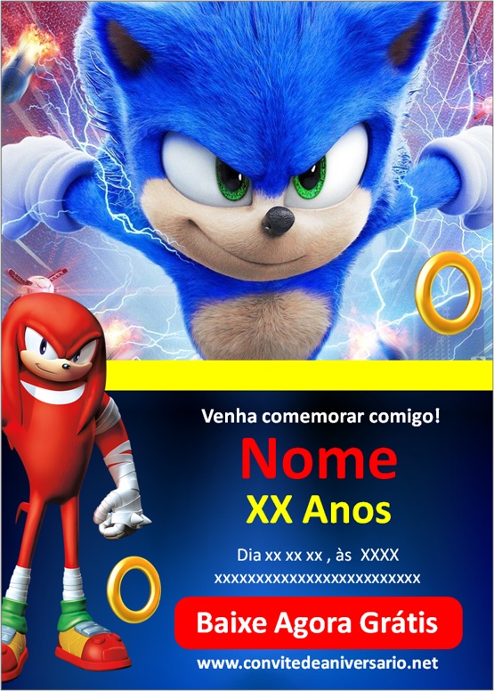 COMO FAZER UM CONVITE VIRTUAL DO SONIC PELO CELULAR (convite