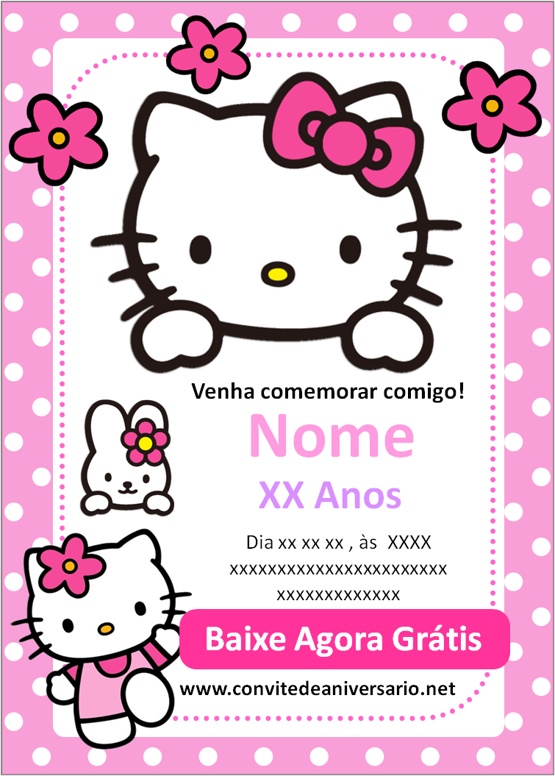 Convite Hello Kitty