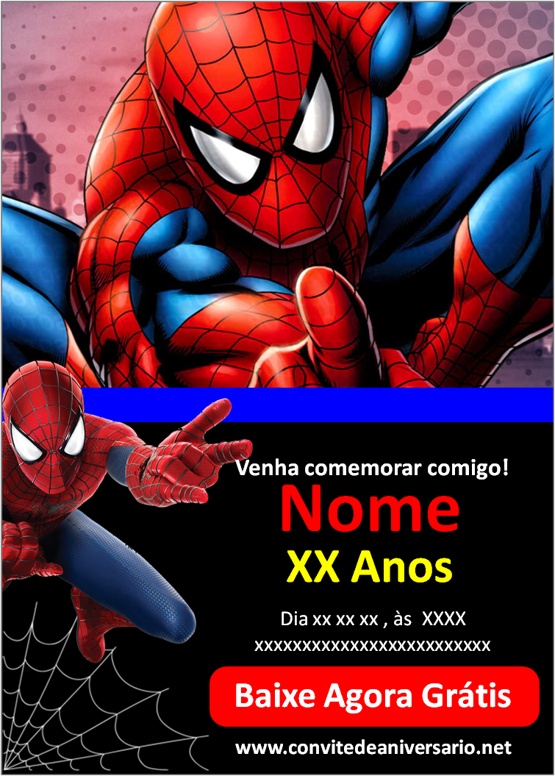 100 Convite Homem Aranha Com Foto Festa Infantil 8x5