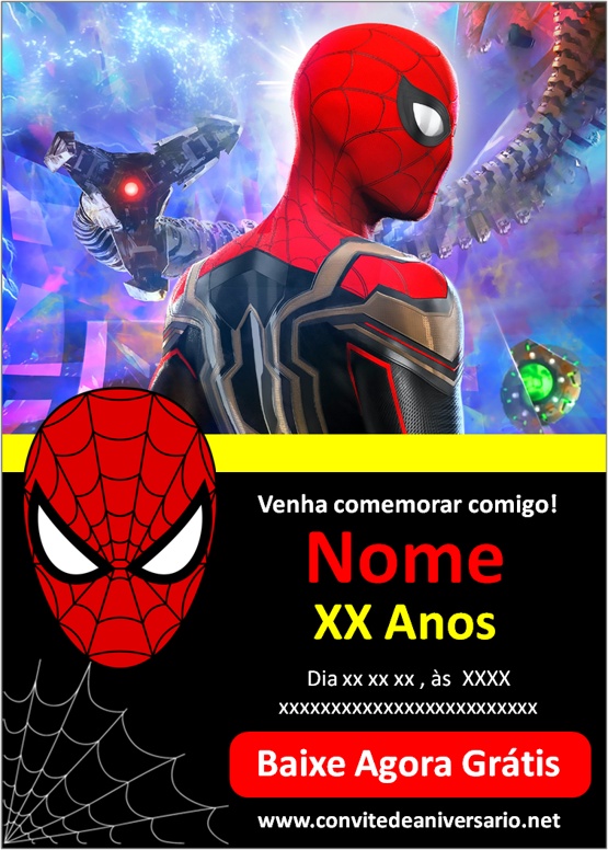 Convite Digital Homem Aranha