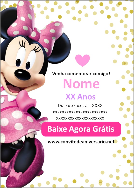 Convite De Aniversario Minnie