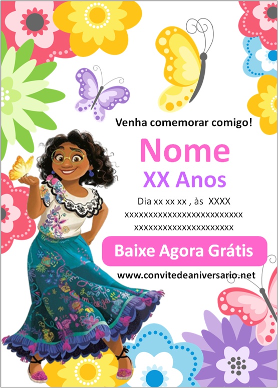 Grátis - Fazer convite online convite digital aniversário encanto