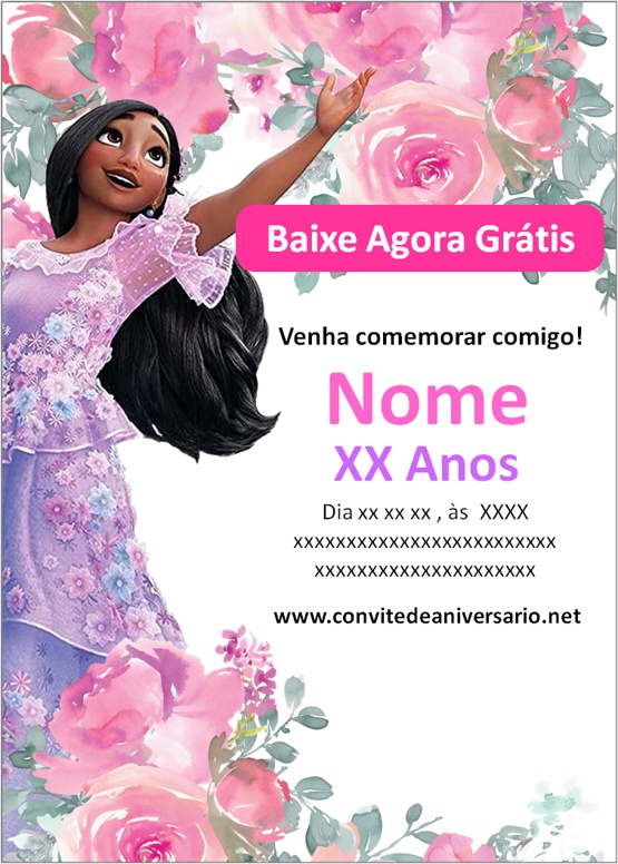 Grátis - Fazer convite online convite digital aniversário encanto