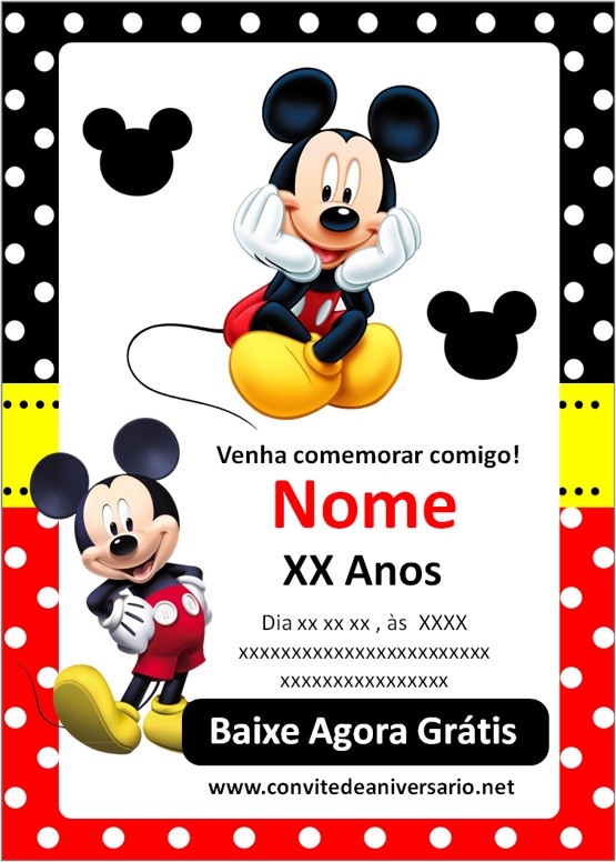 Convite Virtual Mickey mouse