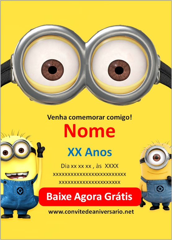 Fazer convite online aniversário minions