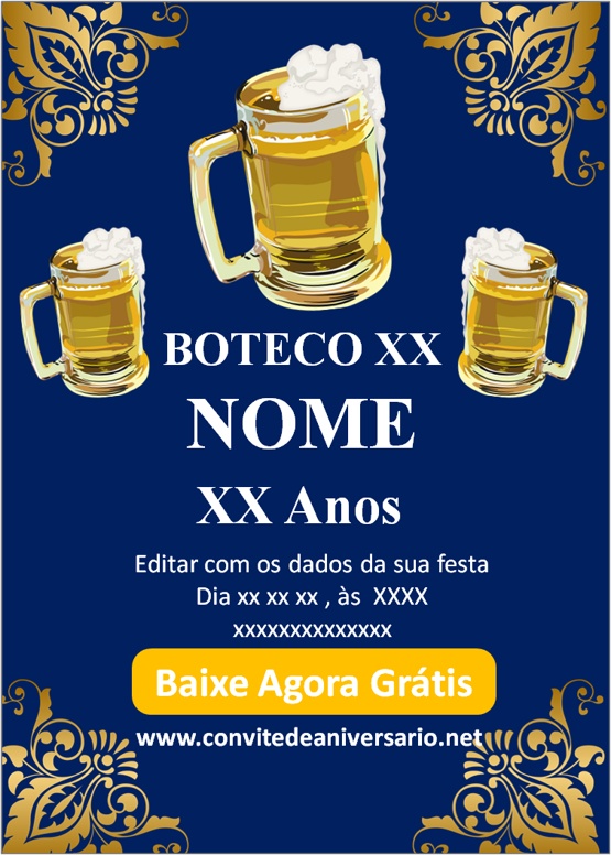 Convite Tema Boteco