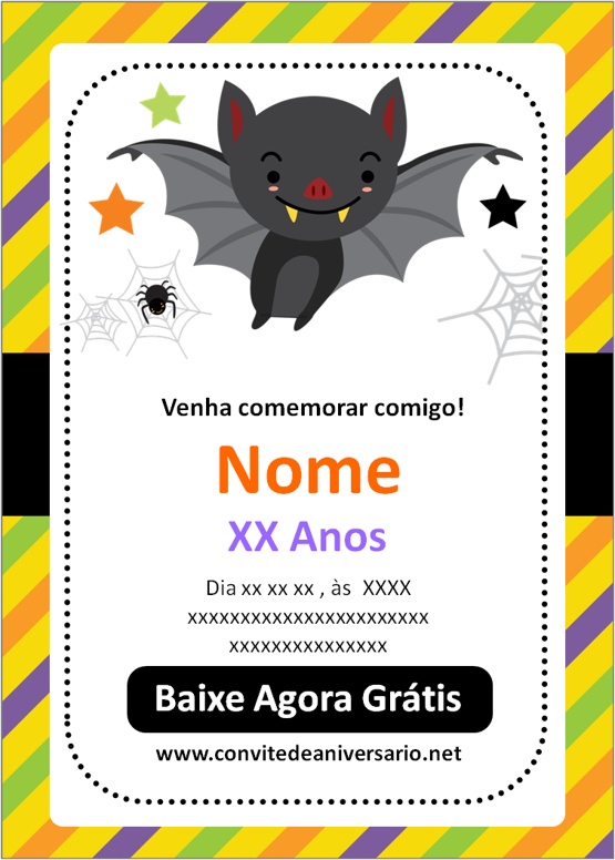 Convite Halloween para editar