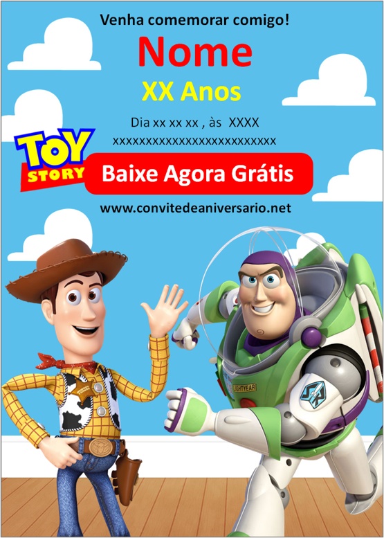 Convite de Aniversário Toy Story