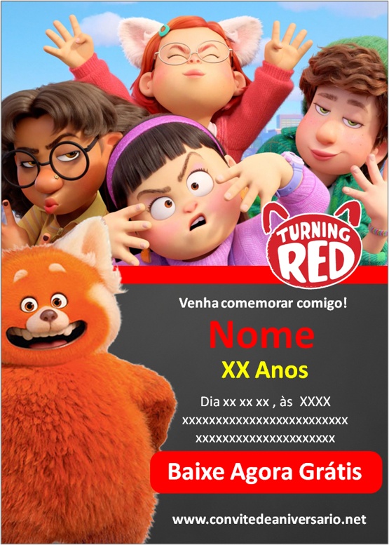 Convite Virtual Turning Red