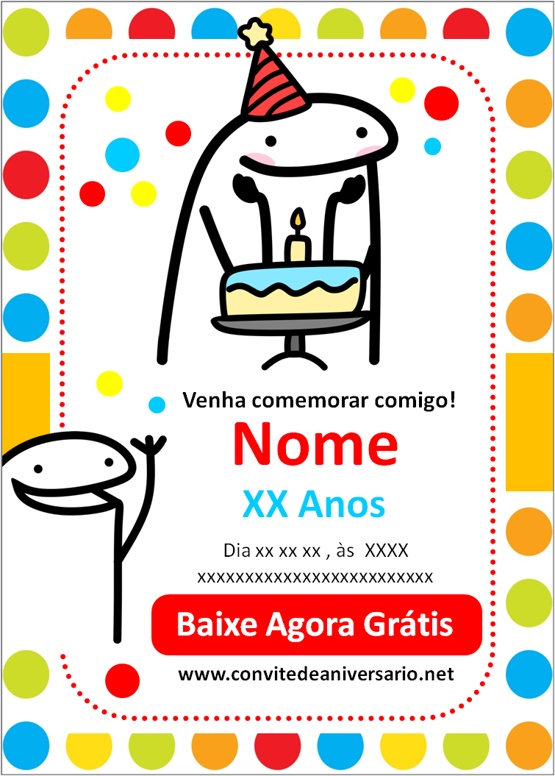 Convite de Aniversário Flork