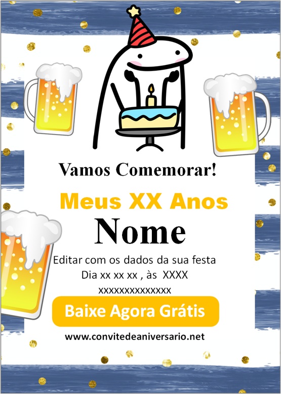 Fazer convite online convite digital flork palito, flork meme, flork  aniversario, boneco palito, convite flork - Edite grátis com nosso editor  online