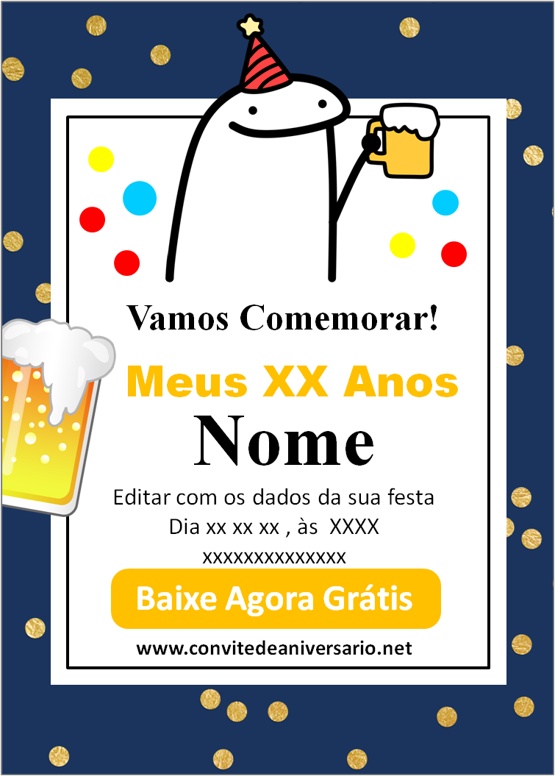 Fazer convite online convite digital flork palito, flork meme, flork  aniversario, boneco palito, convite flork - Edite grátis com nosso editor  online