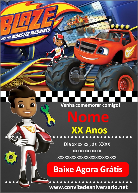 Cartão SUS Blaze E Os Monster Machines - Digital Grátis