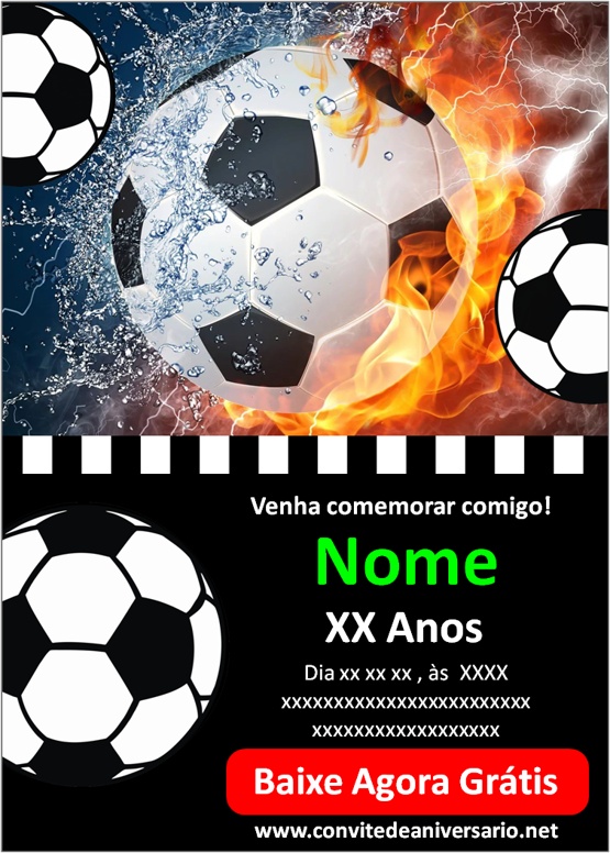 Convite Digital Aniversário Futebol Flamengo Ingresso