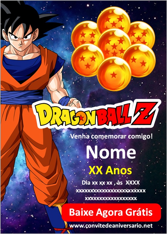 Convite Dragon Ball Z