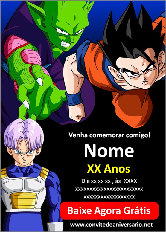 Convite Animado Dragon Ball Z