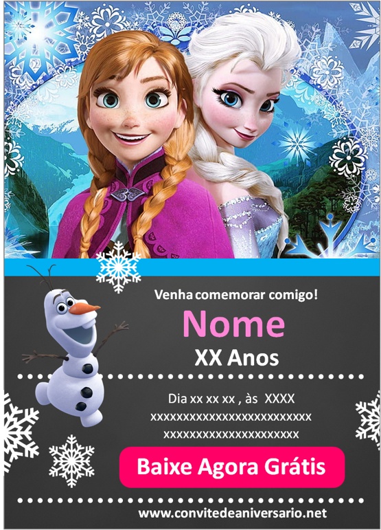 Convite Frozen Gratis Para Editar