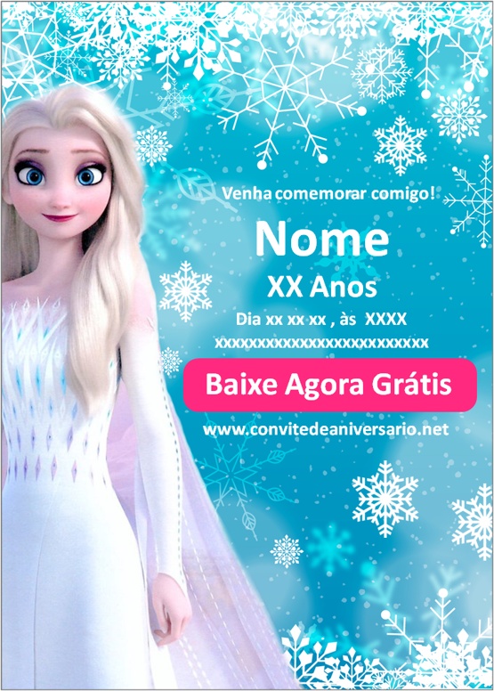 Convite Virtual - TEMA: Frozen 