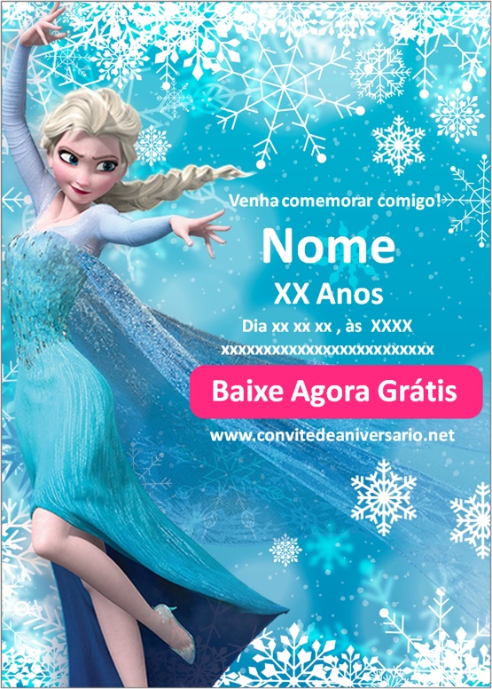 Convite De AniversÃ¡rio GrÃ¡tis Para Baixar Frozen