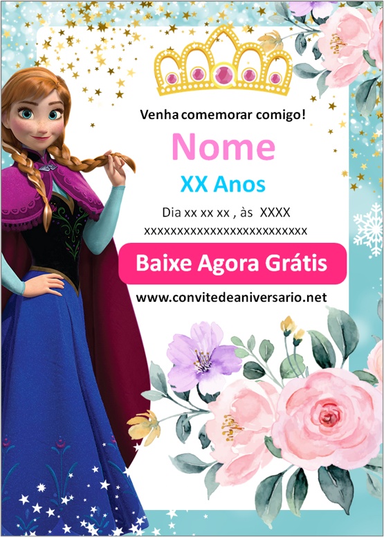 Convite Frozen Gratis Para Editar