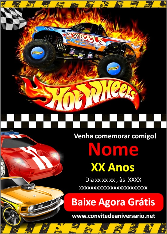 Convite Hot Wheels