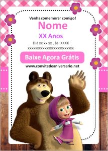 Convite Masha e o Urso