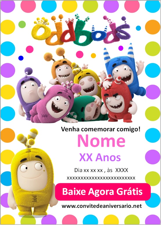 Convite Oddbods menina