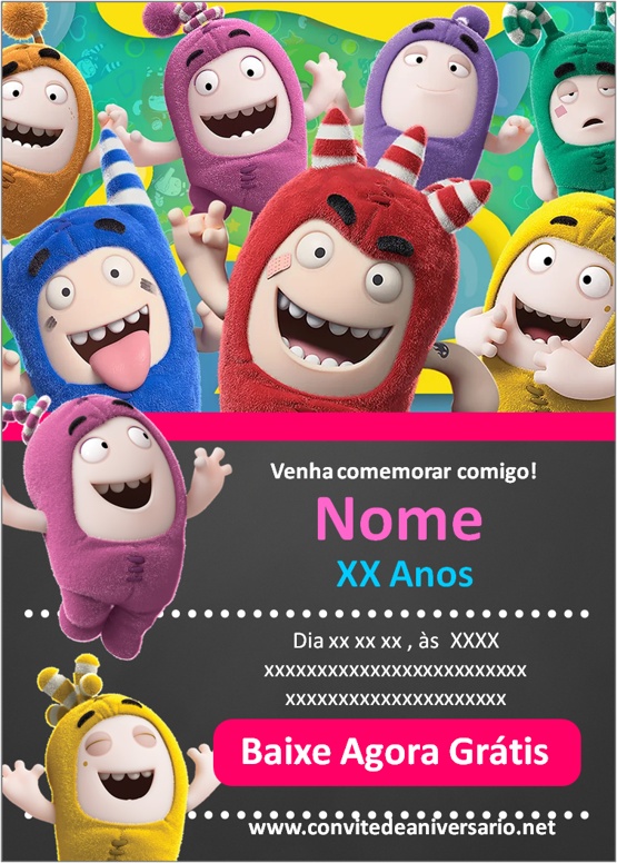 Convite Oddbods para editar