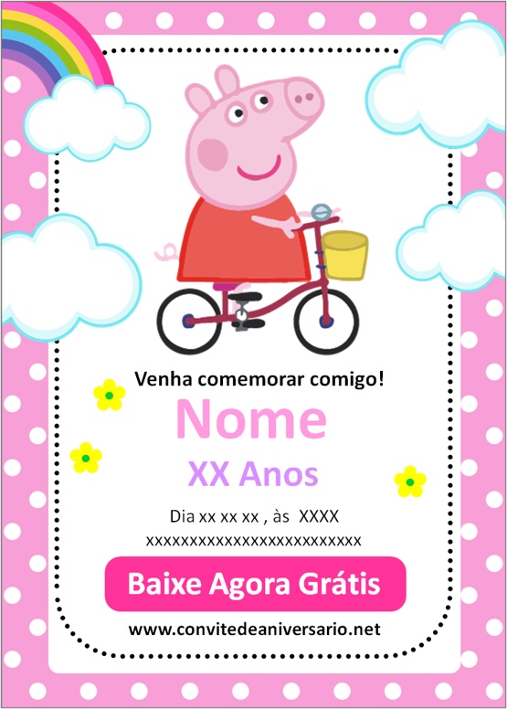 Peppa Pig Casa Convite Digital