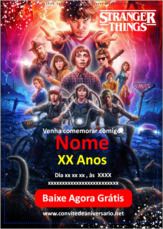 Convite de stranger things