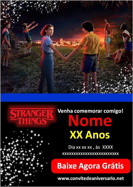 convite stranger things gratis