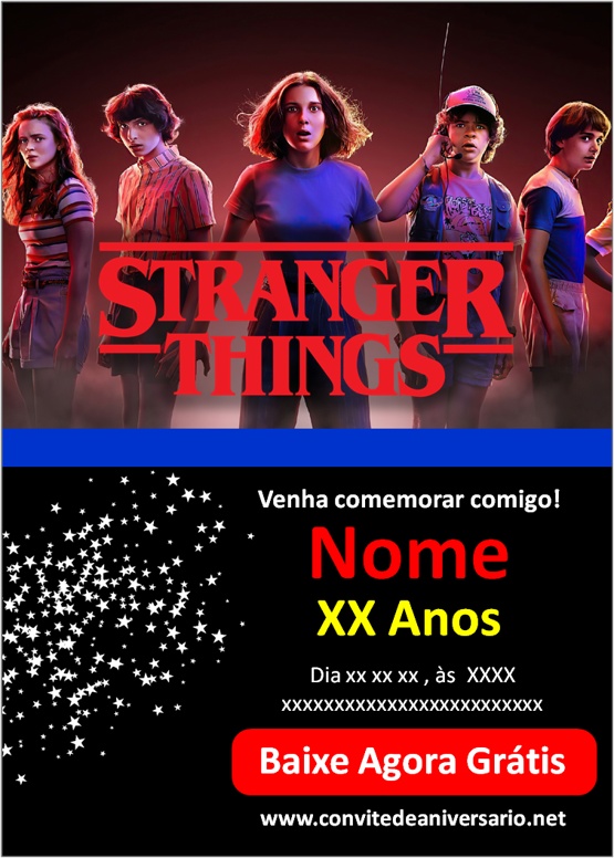 Convite Stranger things para editar