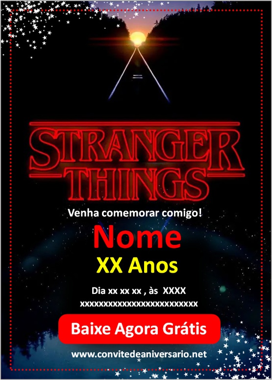 Stranger Things Convite De Aniversario