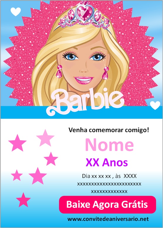 Convites da Barbie